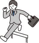 走るビジネスパーソンのイラスト